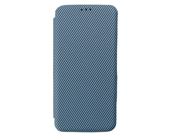 Folio Side Magnet Carbon Wallet Case Θήκη Πορτοφόλι - Blue (Samsung Galaxy S25 Plus)