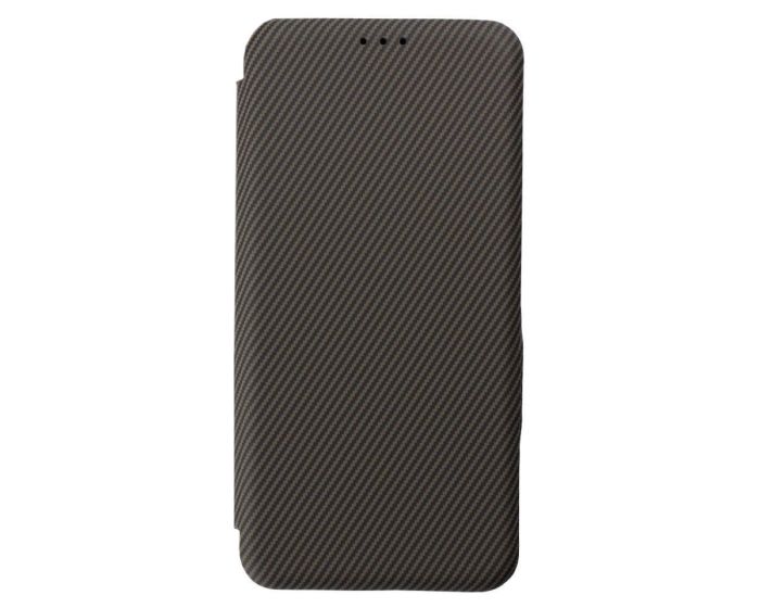 Folio Side Magnet Carbon Wallet Case Θήκη Πορτοφόλι - Brown (Samsung Galaxy S25)
