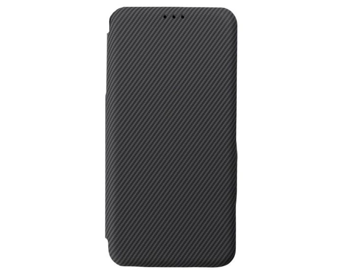 Folio Side Magnet Carbon Wallet Case Θήκη Πορτοφόλι - Grey (Samsung Galaxy S25 Plus)