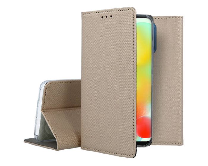 Forcell Smart Book Case με Δυνατότητα Stand Θήκη Πορτοφόλι Gold (Xiaomi Redmi 12C)