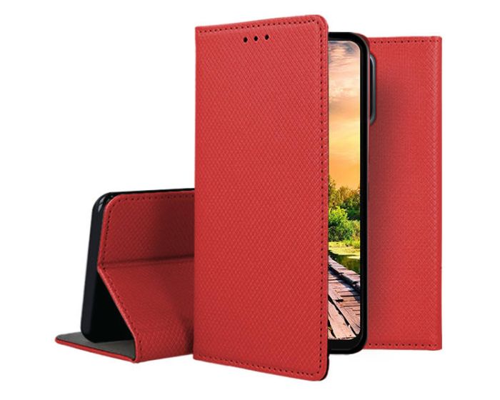 Forcell Smart Book Case με Δυνατότητα Stand Θήκη Πορτοφόλι Red (Xiaomi Redmi 12C)