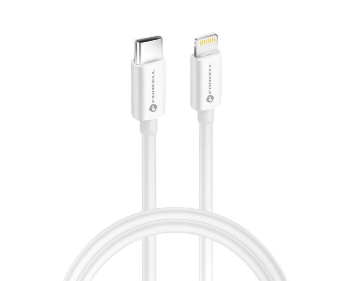 Forcell C901 MFI Data Sync & Charging Type-C to Lightning Cable 3A 30W 1m White - MT65490