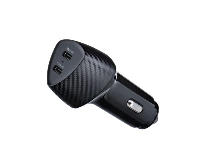 Forcell Carbon Car Charger 2x Type-C PD 3.0 40W (CC50-2C) Φορτιστής Αυτοκινήτου - Black