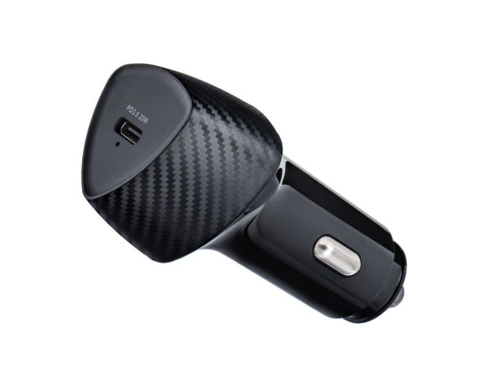 Forcell Carbon Car Charger Type-C PD 3.0 20W (CC50-1C) Φορτιστής Αυτοκινήτου - Black - MT65484