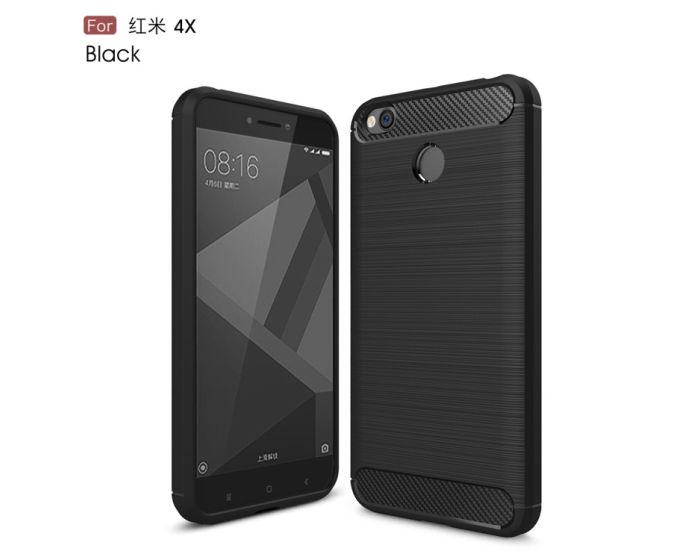 TPU Carbon Rugged Armor Case Black (Xiaomi Redmi 4X)