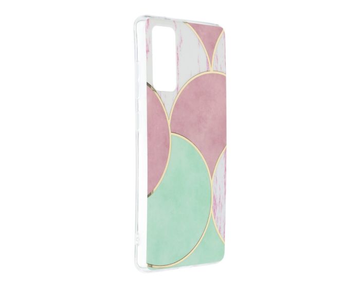 Forcell Cosmo Marble Silicone Case Design 05 Θήκη Σιλικόνης Pink / Green (Samsung Galaxy S20 FE)