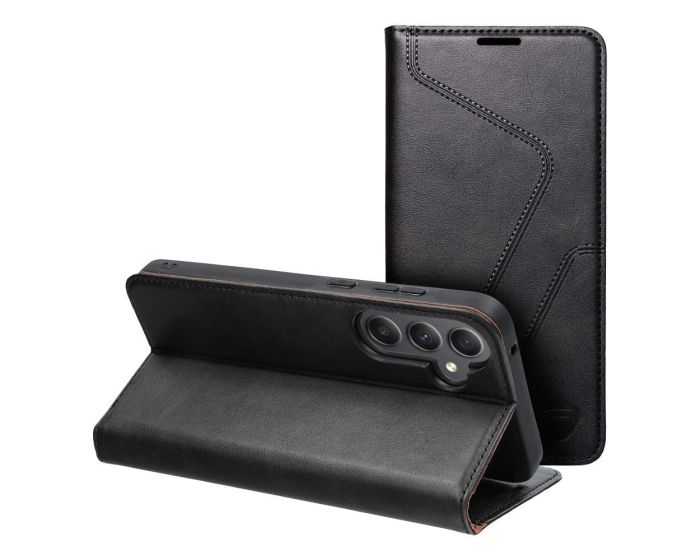 Forcell F-Protect PU Leather RFID Wallet Case Θήκη Πορτοφόλι με Stand - Black (Samsung Galaxy A35 5G)