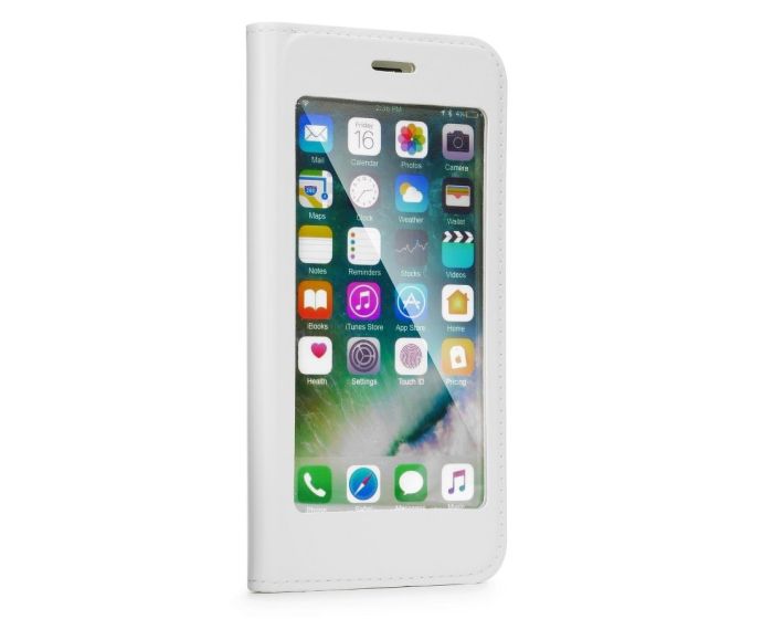 Forcell Full View Book Flip Case Stand - White (iPhone X / Xs)