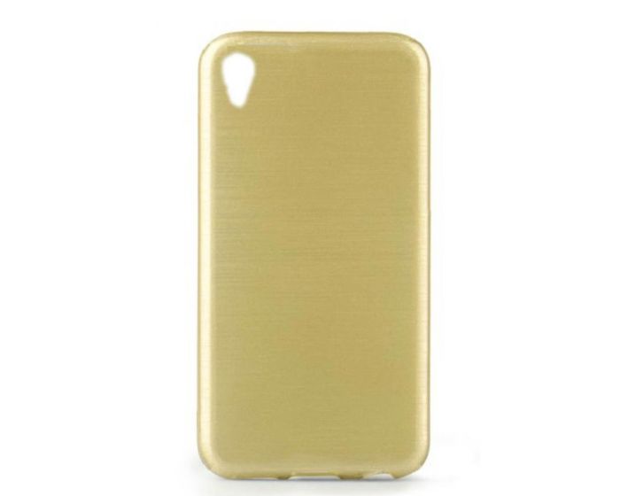 Forcell Jelly Brushed Slim Case Θήκη Σιλικόνης Gold (Sony Xperia M4 Aqua)