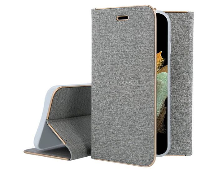Forcell Luna Wallet Case Θήκη Πορτοφόλι με Δυνατότητα Stand - Silver (Samsung Galaxy S23 Plus)