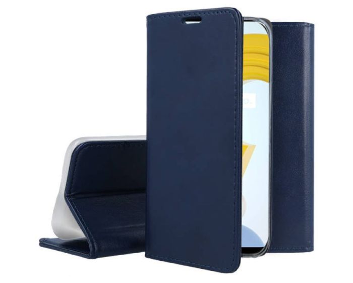 Forcell Magnet Wallet Case Θήκη Πορτοφόλι με δυνατότητα Stand Navy Blue (Realme C21)