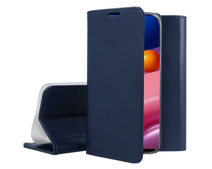 Forcell Magnet Wallet Case Θήκη Πορτοφόλι με δυνατότητα Stand Navy Blue (Xiaomi Redmi 13C 4G / 5G / Poco C65)