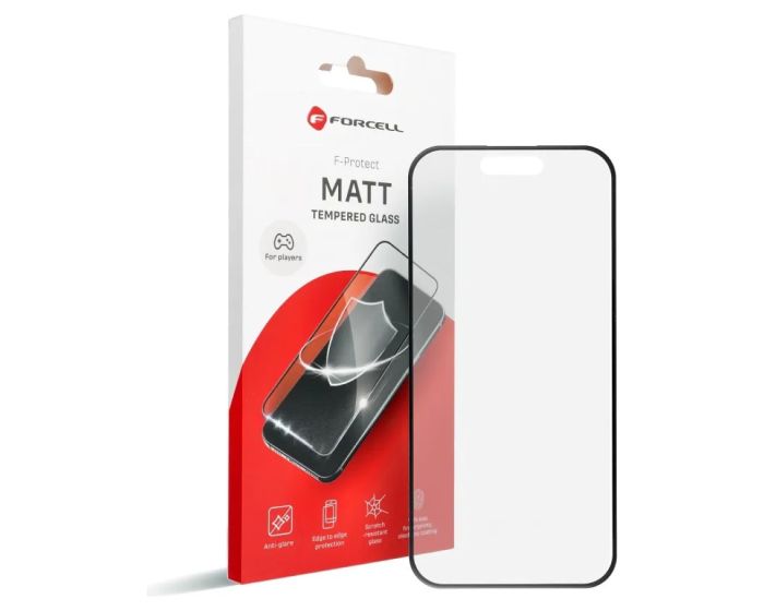Forcell Matt Glass Full Face Black Αντιχαρακτικό Γυαλί 9H Tempered Glass (iPhone 14 Pro Max)
