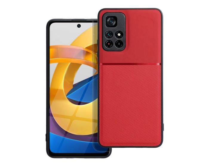 Forcell Noble PU Leather Rugged Armor Case Red (Xiaomi Poco M4 Pro 5G / Redmi Note 11T 5G / 11S 5G)