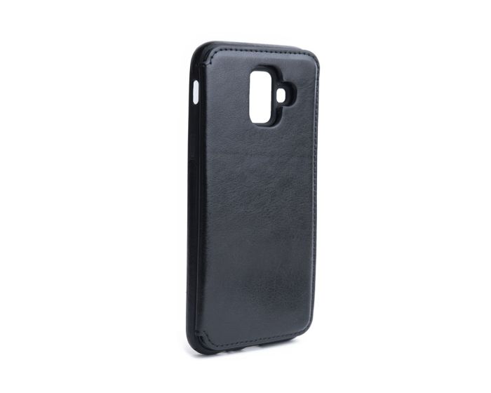 Forcell PU Leather Flip Back Wallet Case Θήκη Πορτοφόλι Black (Samsung Galaxy A6 2018)