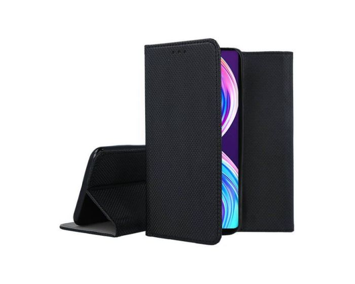 Forcell Smart Book Case με Δυνατότητα Stand Θήκη Πορτοφόλι Black (Realme 8i)