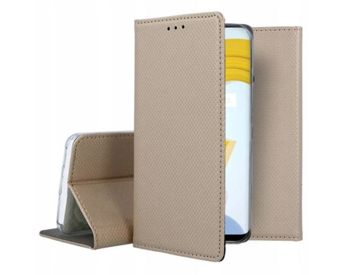 Forcell Smart Book Case με Δυνατότητα Stand Θήκη Πορτοφόλι Gold (Realme C21)