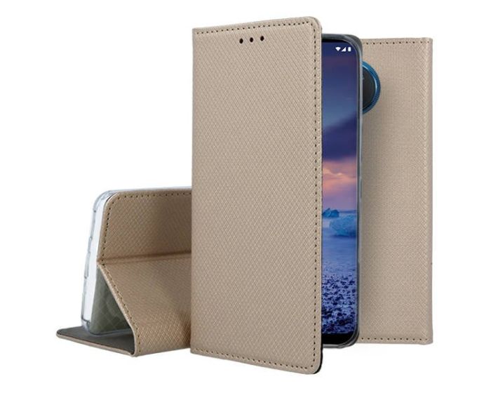 Forcell Smart Book Case με Δυνατότητα Stand Θήκη Πορτοφόλι Gold (Nokia 5.4)