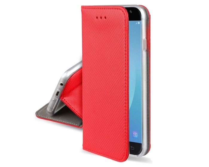 Forcell Smart Book Case με Δυνατότητα Stand Θήκη Πορτοφόλι Κόκκινη (Lenovo Vibe P2)