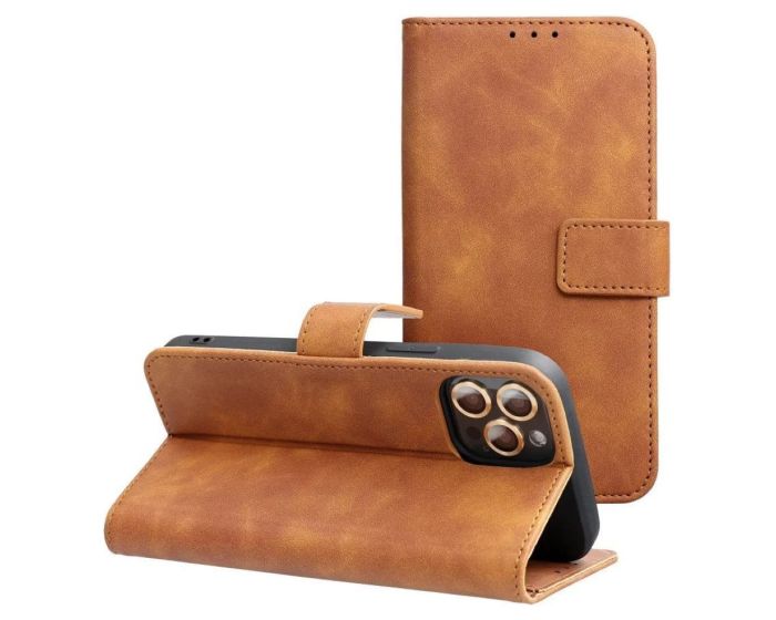 Forcell Tender Wallet Case Θήκη Πορτοφόλι με Δυνατότητα Stand - Brown (Samsung Galaxy S25 Plus)