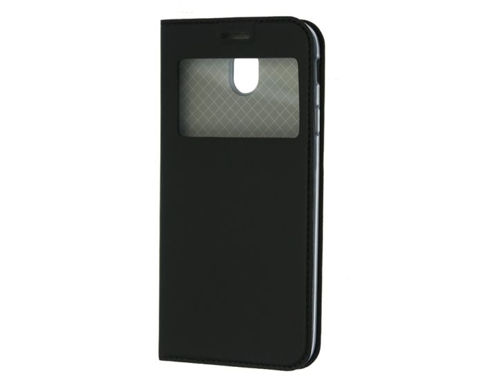 Forcell S View Window Preview Flip Case Stand - Black (Samsung Galaxy A8 Plus 2018)