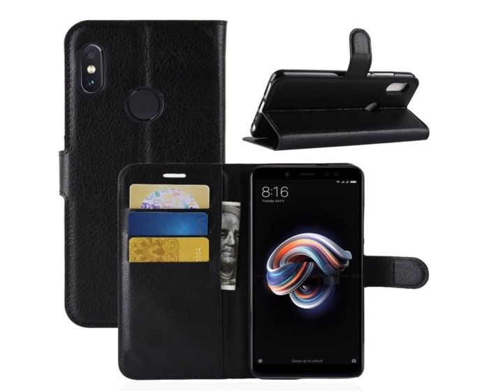 Forcell Flexi Book Case Θήκη Πορτοφόλι με δυνατότητα Stand Black (Xiaomi Redmi 5 Plus)