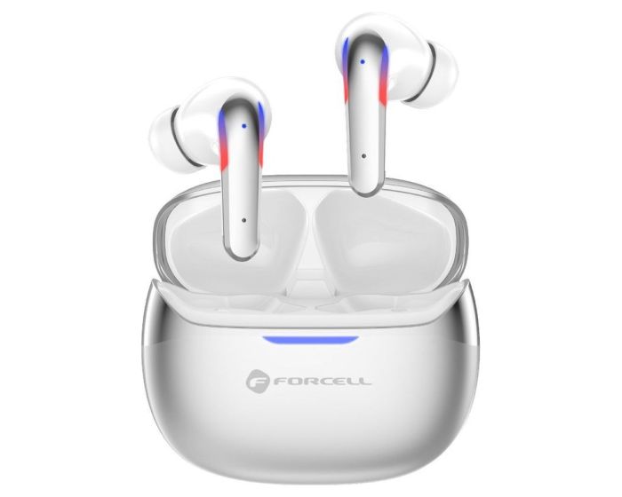Forcell F-Audio Pulse Pro ANC+ ENC TWS Wireless Bluetooth Stereo Earbuds - Silver - MT83907
