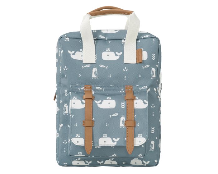 Fresk Large Backpack Σχολική Τσάντα Πλάτης Νηπιαγωγείου 36x26cm - Whale Blue Fog