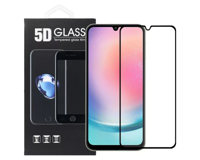 3D Full Glue Full Face Black Αντιχαρακτικό Γυαλί 9H Tempered Glass (Samsung Galaxy A24 4G / A25 5G)