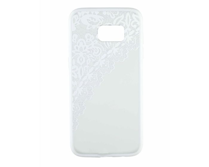 Fusion Σκληρή Θήκη με TPU Bumper Lace Design - White / Clear (Samsung Galaxy S7 Edge)