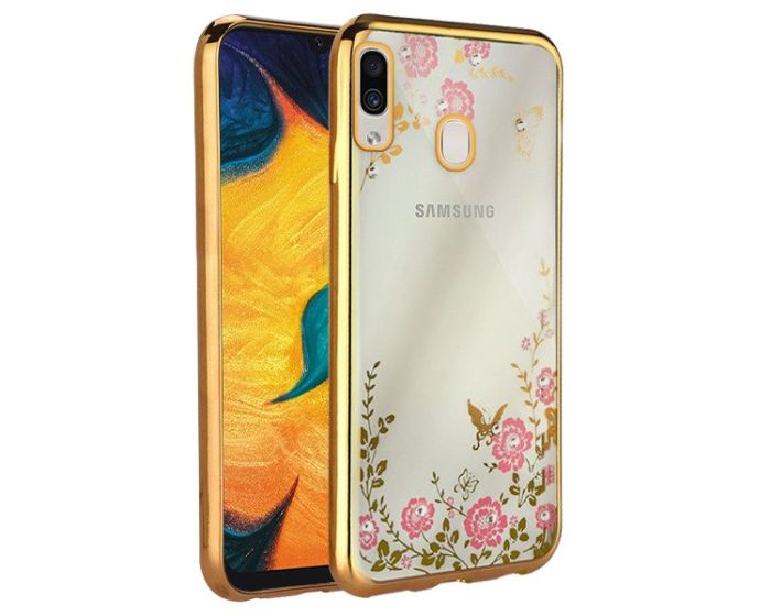 Forcell Strass TPU Case Diamond Garden - Θήκη σιλικόνης με Στρας Gold (Samsung Galaxy A30)