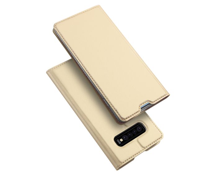 DUX DUCIS SkinPro Wallet Case Θήκη Πορτοφόλι με Stand - Gold (Samsung Galaxy S10)