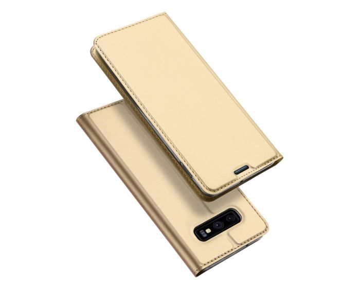 DUX DUCIS SkinPro Wallet Case Θήκη Πορτοφόλι με Stand - Gold (Samsung Galaxy S10e)