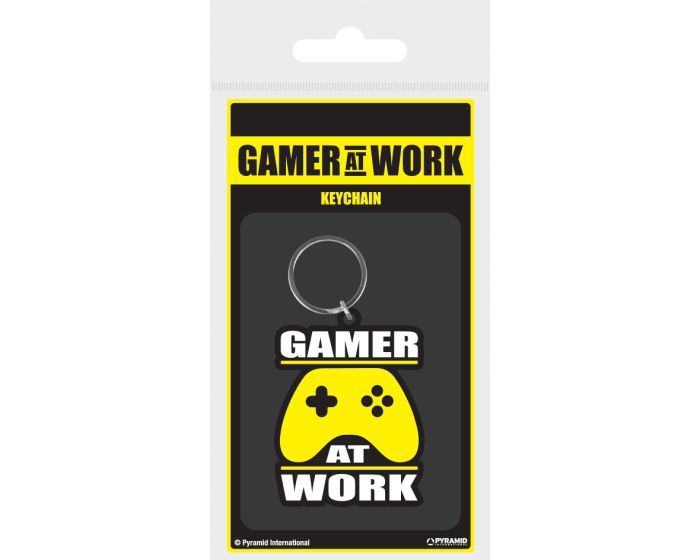 Gamer At Work (Joypad) Rubber Keychain - Μπρελόκ
