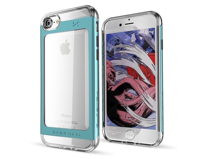 GHOSTEK CLOAK 2 Protective Case & Tempered Glass (GHO040TAL) Clear / Teal (iPhone 7 / 8 / SE 2020 / 2022)