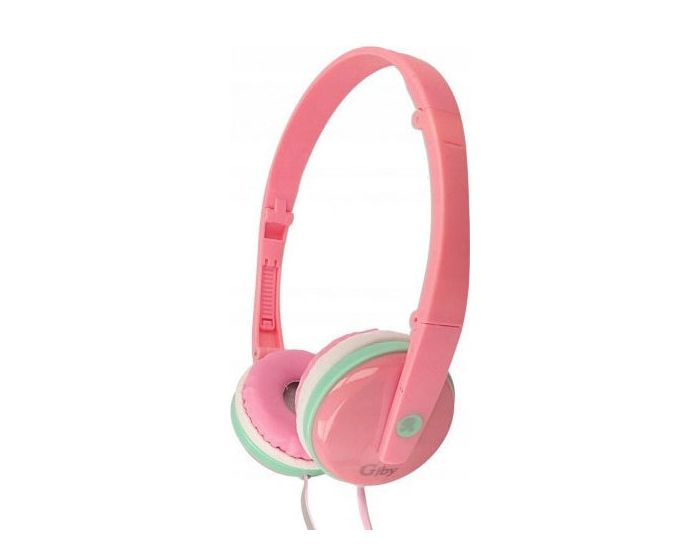 GJBY Audio Headphones (GJ-04) Παιδικά Ακουστικά 3.5mm με Καλώδιο 1.2m - Pink