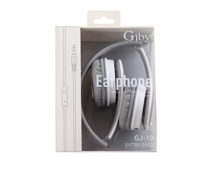 GJBY Audio Headphones (GJ-19) Ακουστικά 3.5mm με Καλώδιο 1.5m - White