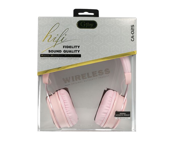 GJBY Wireless Headphones (CA-025) Ασύρματα Ακουστικά Bluetooth - Pink