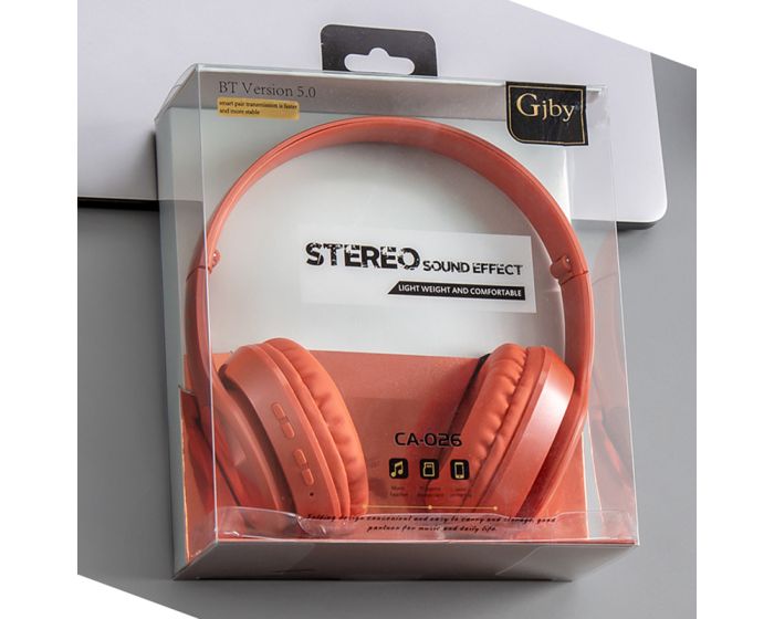 GJBY Wireless Headphones (CA-026) Ασύρματα Ακουστικά Bluetooth - Red