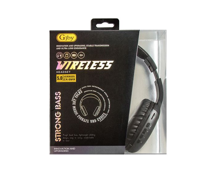 GJBY Wireless Headphones (CA-029) Ασύρματα Ακουστικά Bluetooth - Black