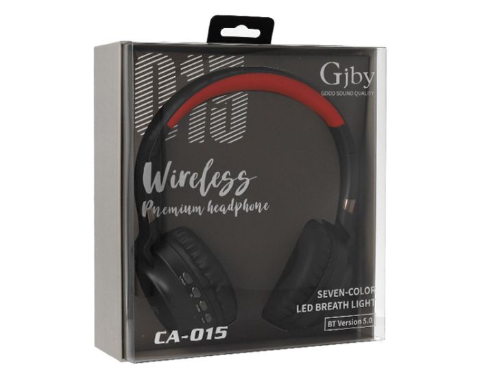 GJBY Wireless Headphones (CA-015) Ασύρματα Ακουστικά Bluetooth - Red