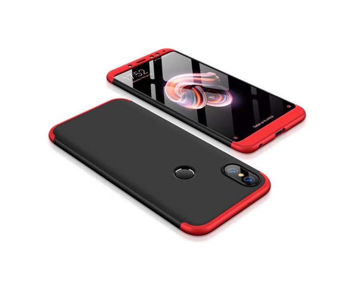 GKK Luxury 360° Full Cover Case Black / Red (Xiaomi Redmi Note 5)
