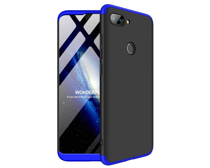 GKK Luxury 360° Full Cover Case Black / Blue (Xiaomi Mi8 Lite)