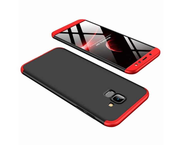 GKK Luxury 360° Full Cover Case Black Red (Samsung Galaxy A6 2018)