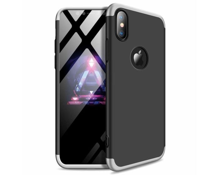 GKK Luxury 360° Full Cover Case Black / Silver (iPhone XR)
