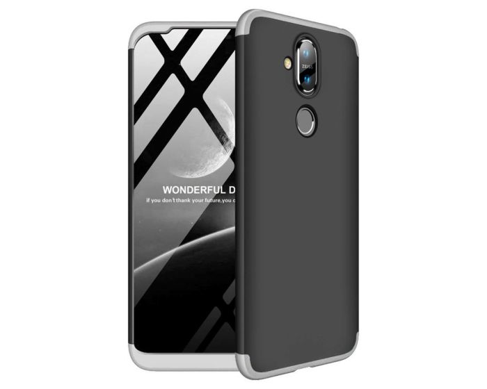 GKK Luxury 360° Full Cover Case Black / Silver (Nokia 8.1 / X7)
