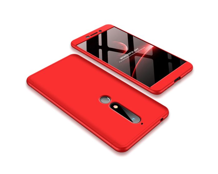 GKK Luxury 360° Full Cover Case Red (Nokia 6.1 2018)