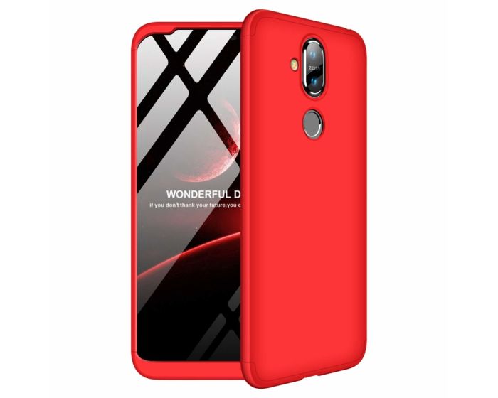 GKK Luxury 360° Full Cover Case Red (Nokia 8.1 / X7)