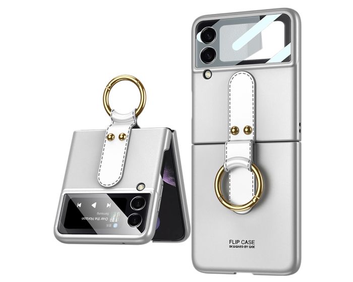 GKK Ring Holder Case Silver (Samsung Galaxy Z Flip 3 5G)