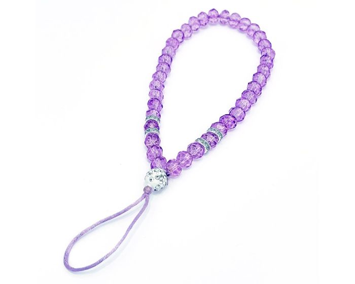 Smartphone Lanyard Glass Beads String Pendant Λουράκι - Purple